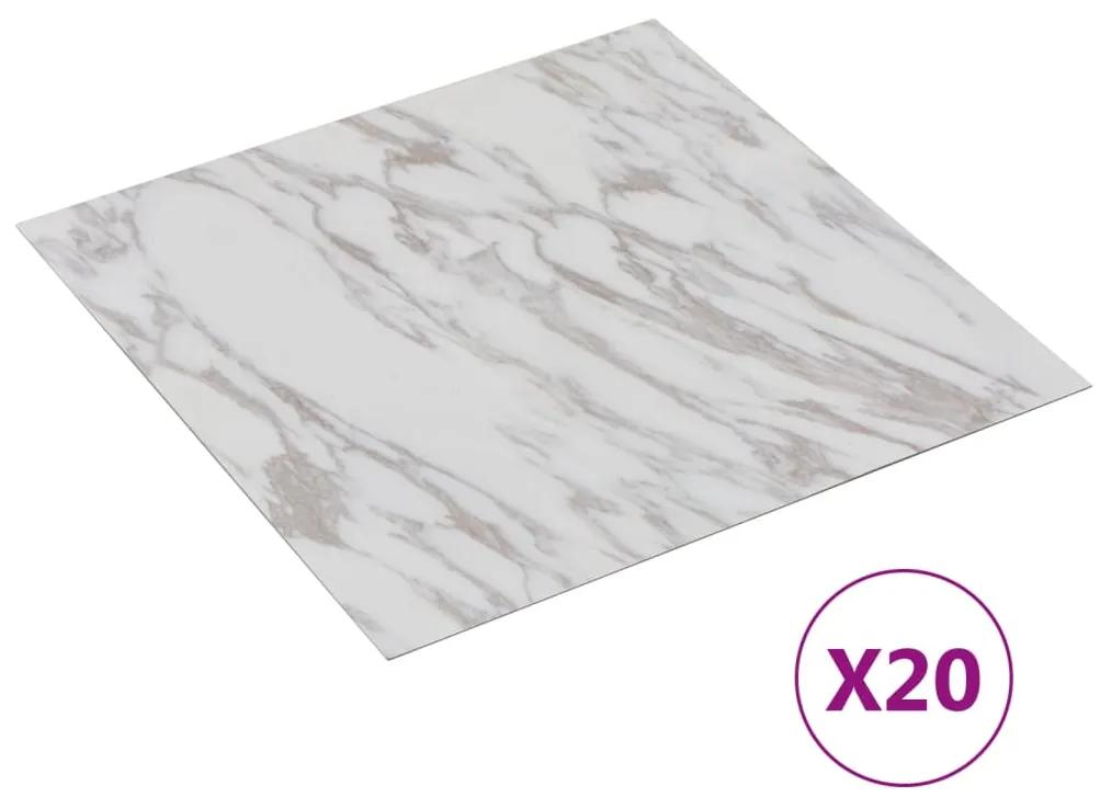 Tábuas de soalho autoadesivas 20 pcs 1,86 m² PVC mármore branco