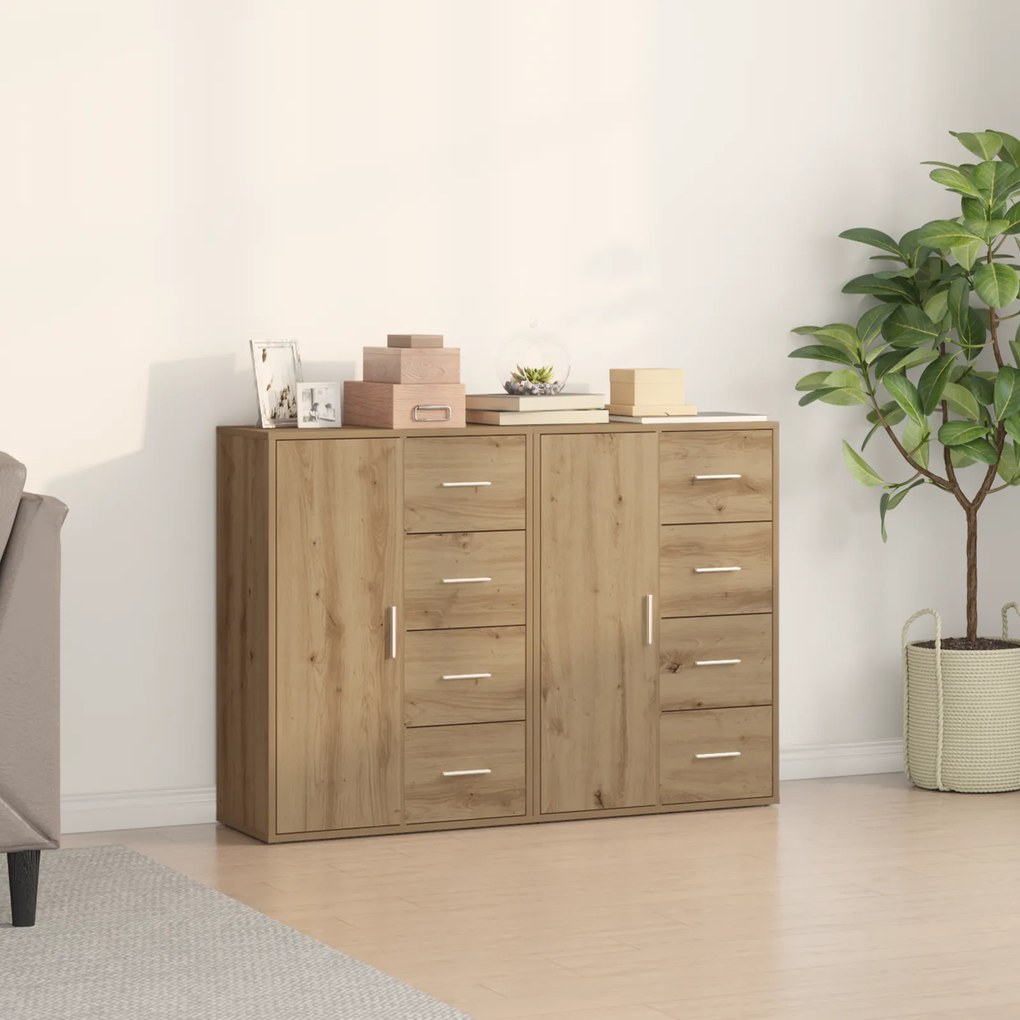 Buffets 2 pcs Carvalho Artesanal 60x31x84 cm Madeira de Engenharia
