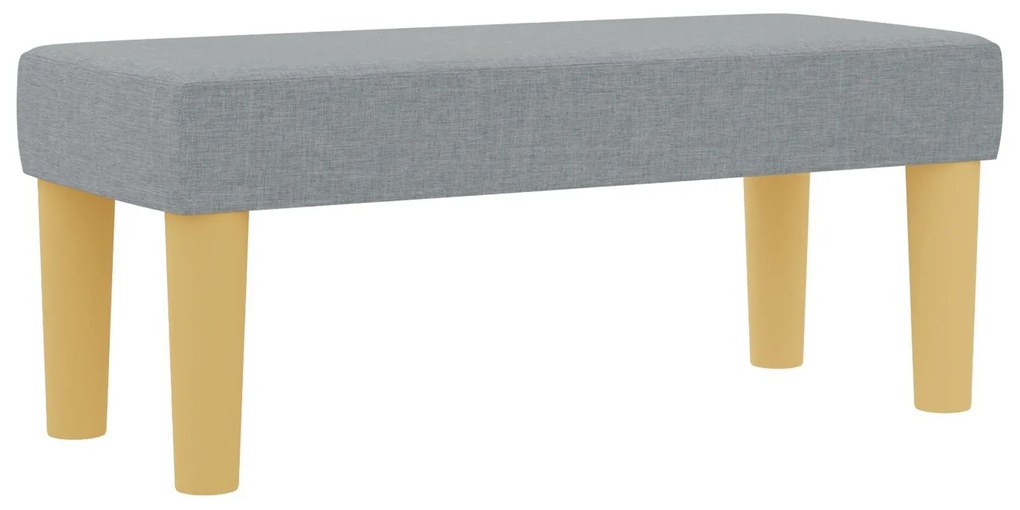 Cama Box Spring com Colchão & Banco Cinza Claro 80x200 cm Tecido