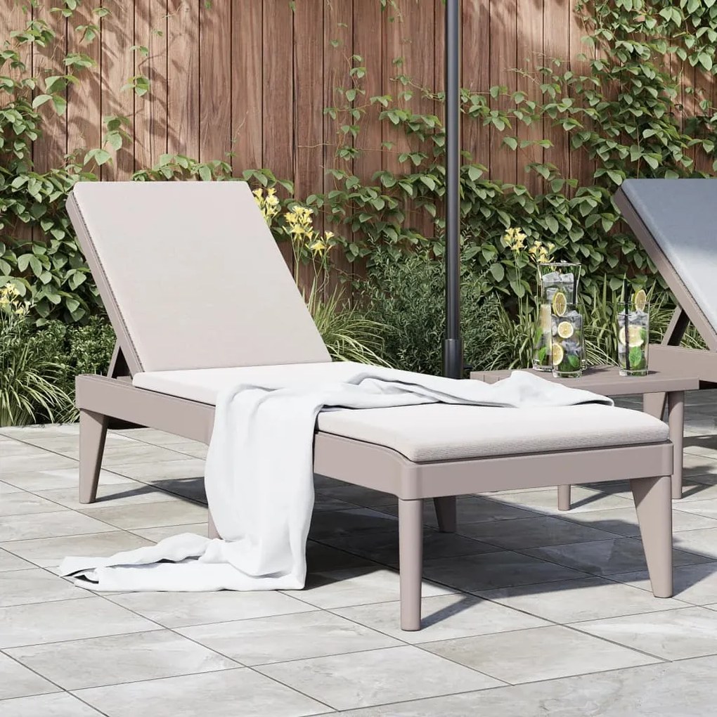 vidaXL Espreguiçadeira 186x60x29 cm PP cappuccino
