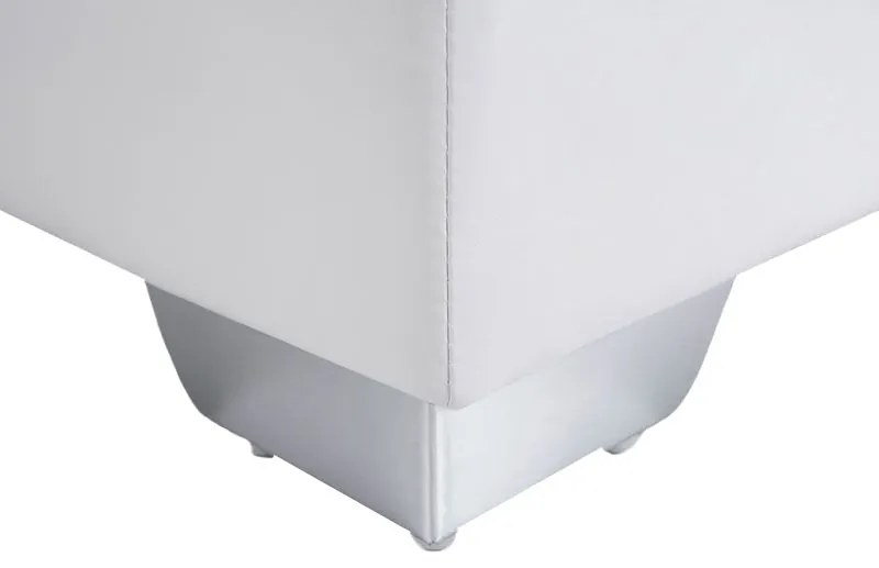 Cama de casal continental em pele sintética branca 140 x 200 cm PRESIDENT Beliani