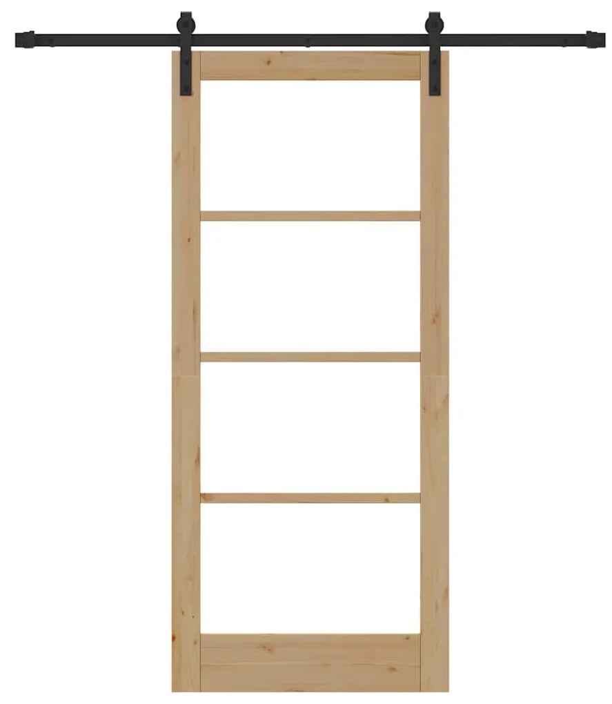Porta Deslizante com Conjunto de Ferragens 'ORKDAL'Madeira Sólida &amp; Vi