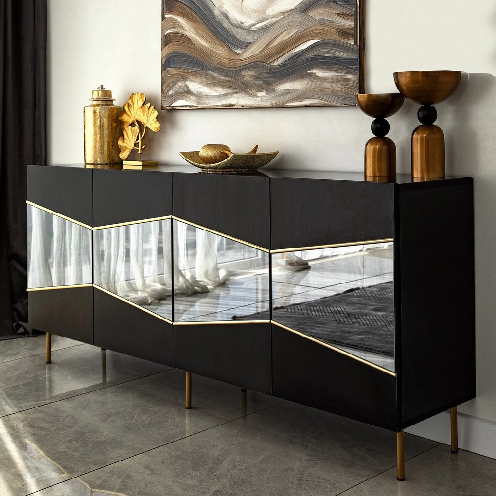 Console Nice – Preto Fumado – 180x80x40 cm