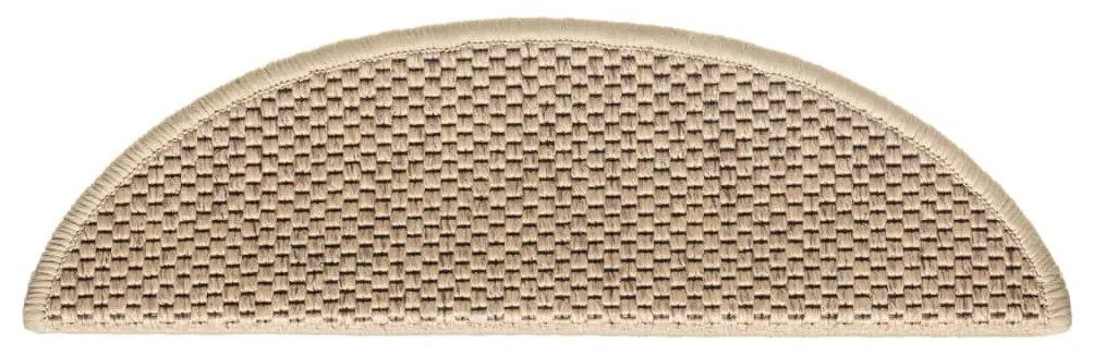 Tapetes escada adesivos aspeto sisal 15 pcs 56x17x3cm cor areia