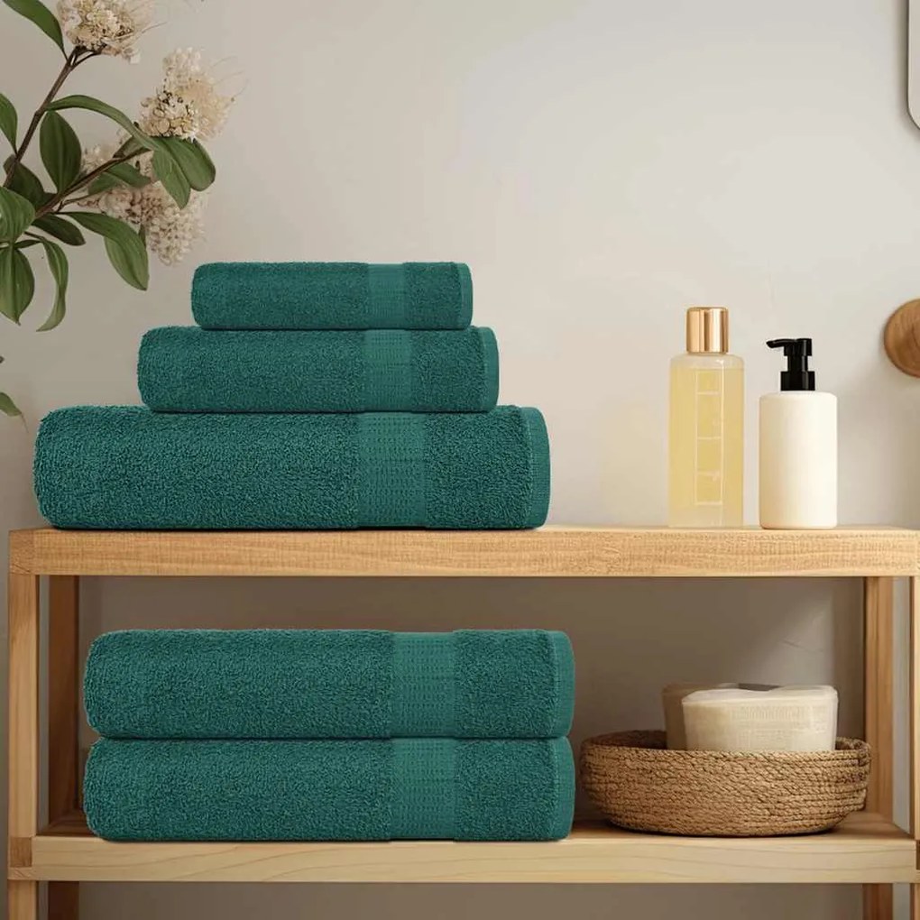 6pcs Conjunto toalhas banho 360 gsm 100% algodão verde