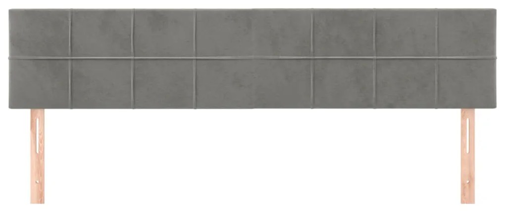 Cabeceira de cama 2 pcs veludo 80x5x78/88 cm cinzento-claro
