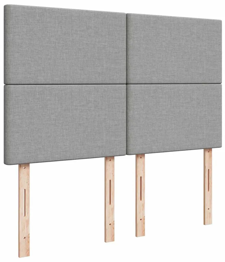 Estrutura cama otomana colchão 140x200cm tecido cinzento claro