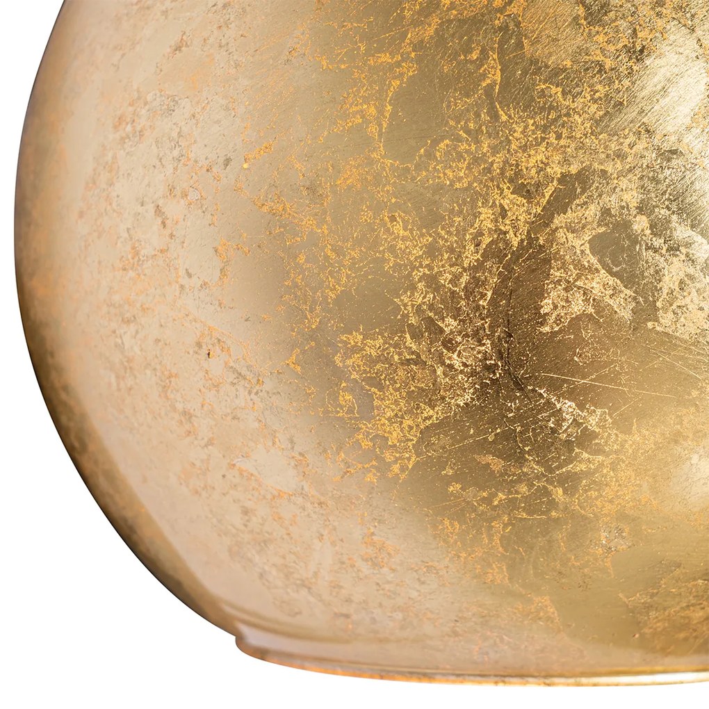 Candeeiro de parede inteligente preto com vidro dourado incl. WiFi A60 - Bert