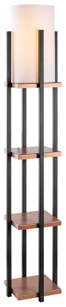 Candeeiro de Pé 7113 – Preto e Cobre – 25 x 25 x 130 cm