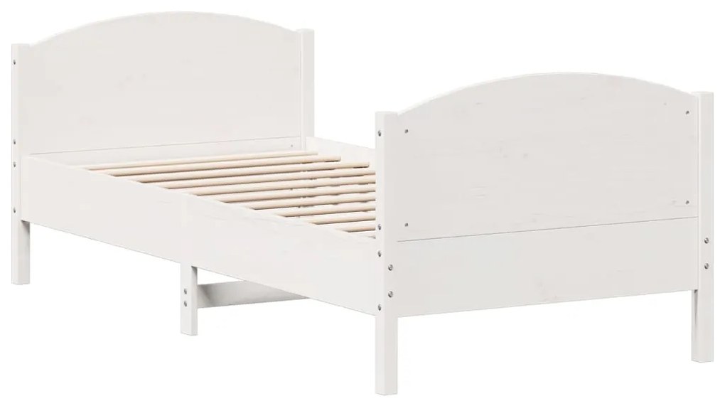 Cama sem colchão 90x200 cm madeira de pinho maciça branco