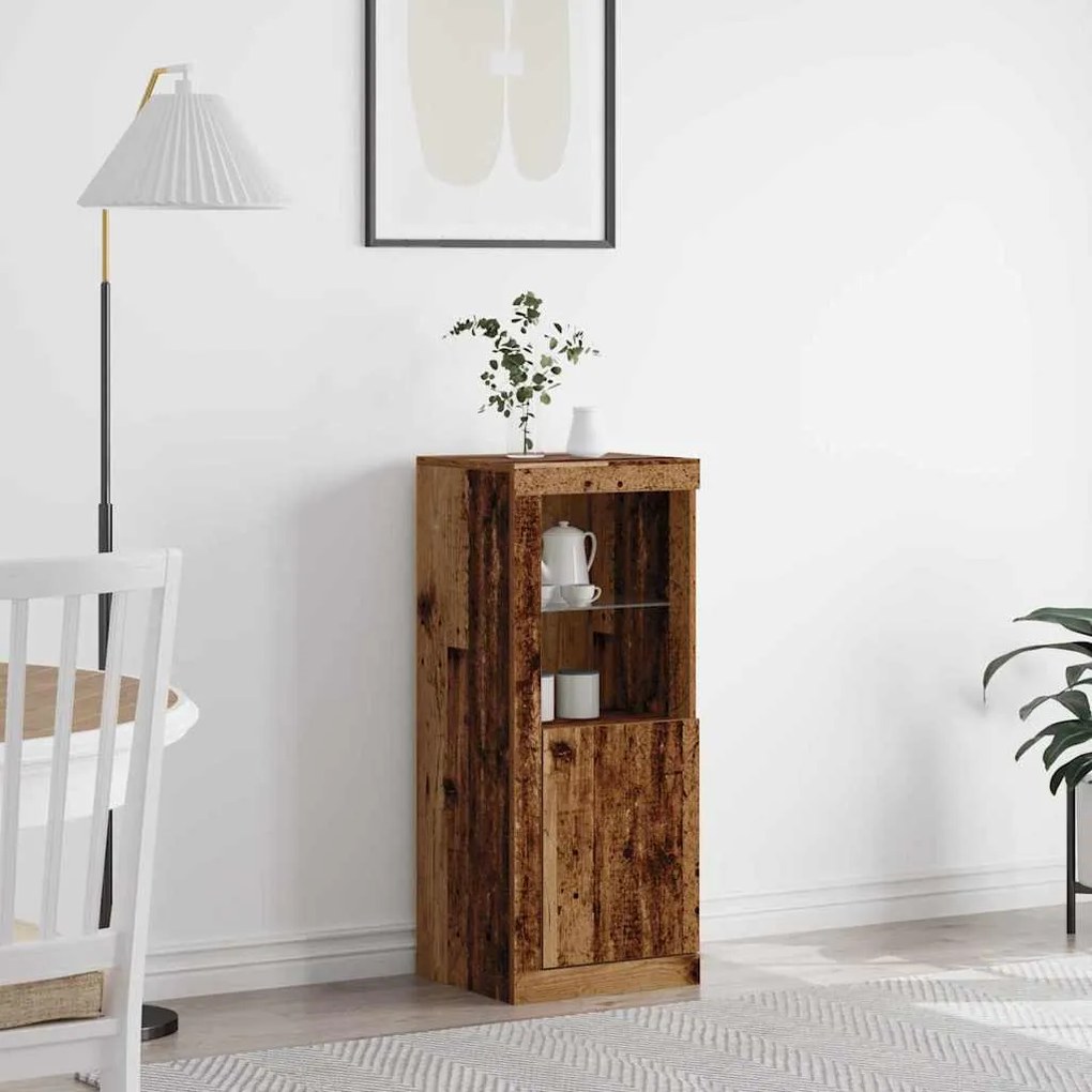 vidaXL Aparador LED Castanho 41 x 37 x 100 cm Madeira processada