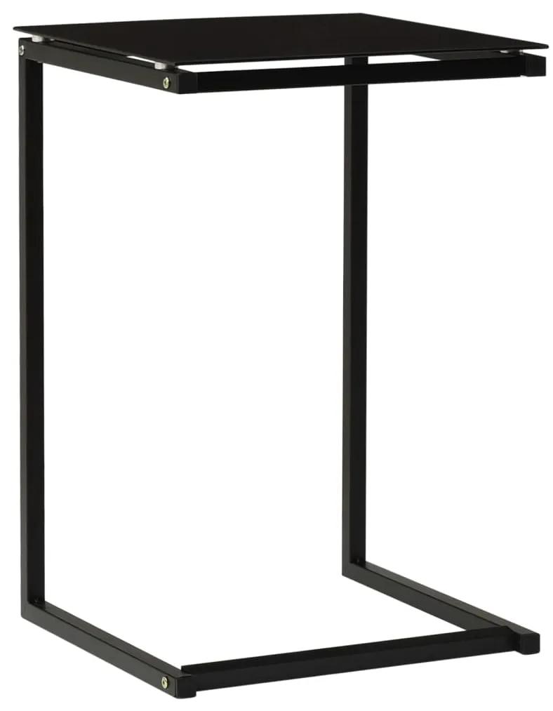 Mesa de apoio 40x40x60 cm vidro temperado preto