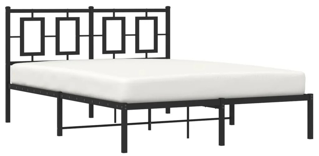 Estrutura de cama com cabeceira 140x190 cm metal preto