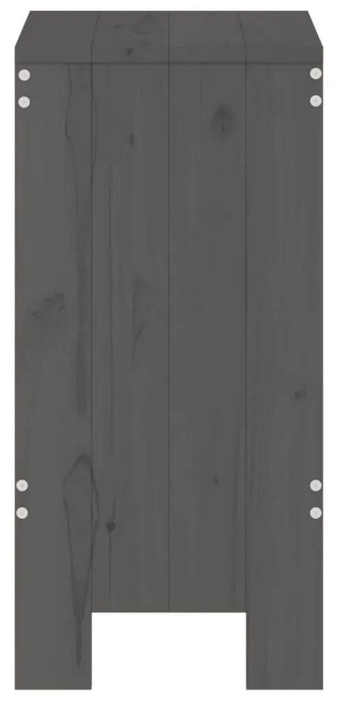 Bancos de bar 2 pcs 40x36x75 cm madeira de pinho maciça cinza
