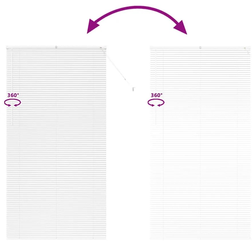 Persiana de Janela com cortinas Outros Manual Branco 80 x 130 cm Alumí