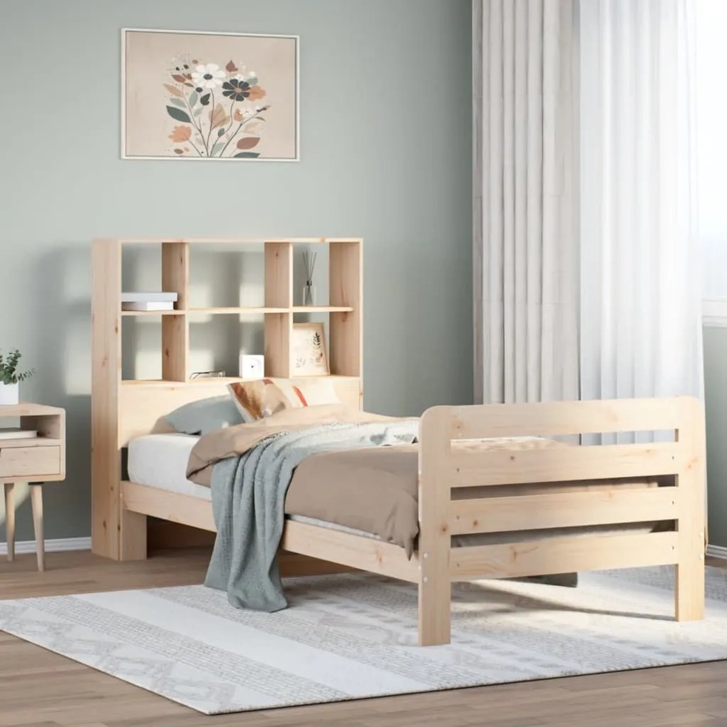 Cama sem colchão 75x190 cm madeira de pinho maciça