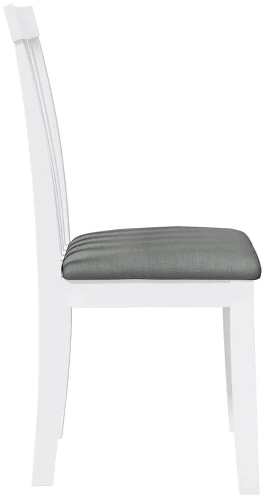 Cadeiras de jantar com almofadões 2 pcs madeira maciça branco
