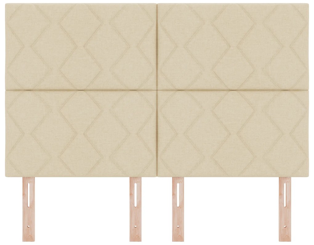 Cabeceira Design de Blocos de Diamante Creme 160 cm Tecido