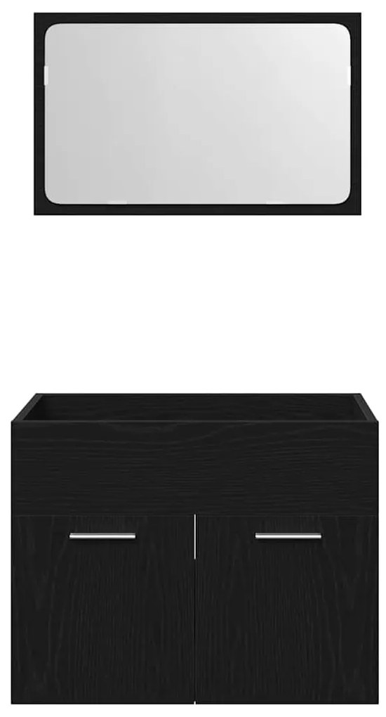 2 pcs conjunto móveis casa de banho carvalho preto