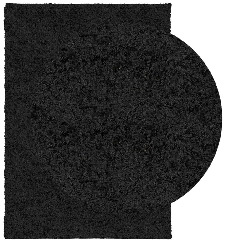 Tapete shaggy de pelo alto PAMPLONA 120x170 cm preto