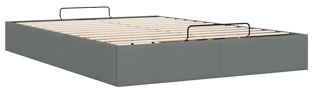 Estrutura de cama otomana sem colchão 140x190cm cinzento-escuro