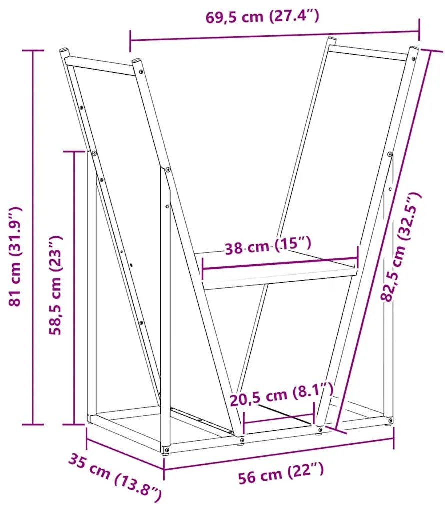 Suporte para lenha aço laminado a frio verde azeitona