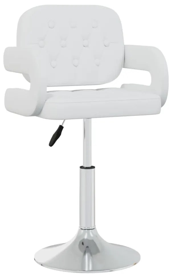 Cadeiras de jantar giratórias 4 pcs couro artificial branco