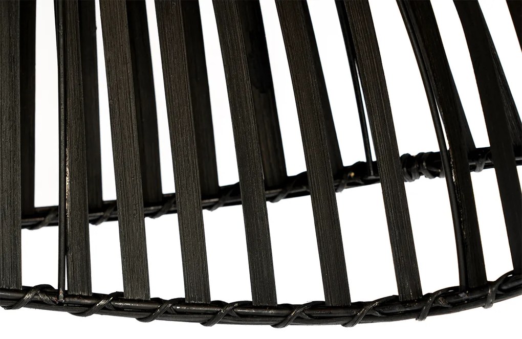 Candeeiro de teto oriental preto bambu 62 cm - Pua Oriental