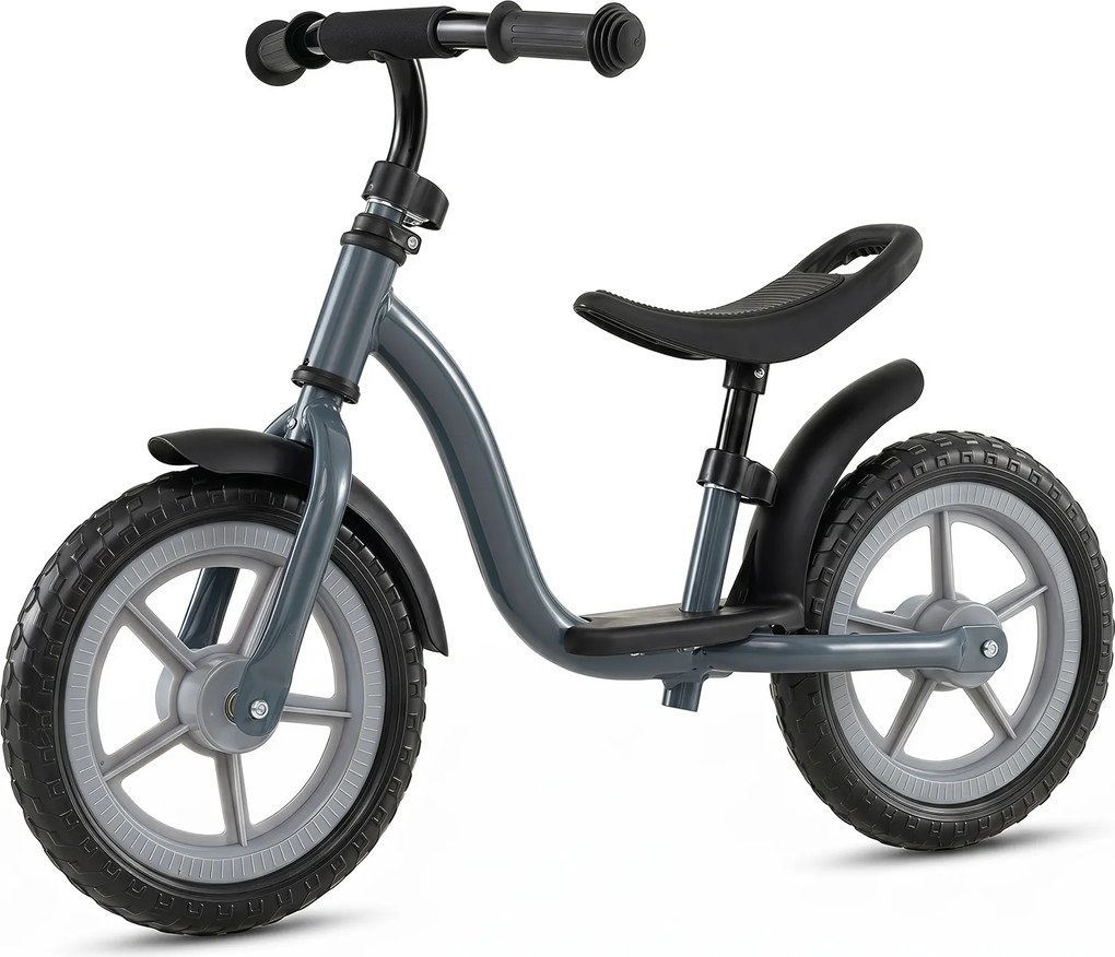 Bicicleta de Equilíbrio Infantil, 86 x 41 x 51-56 cm, Guiador e Assento Ajustáveis, Azul+Cinza