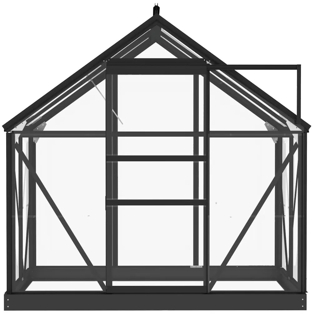Estufa 155x103x191 cm alumínio e vidro antracite