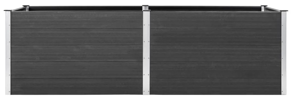Canteiro elevado de jardim 200x50x91 cm WPC cinzento