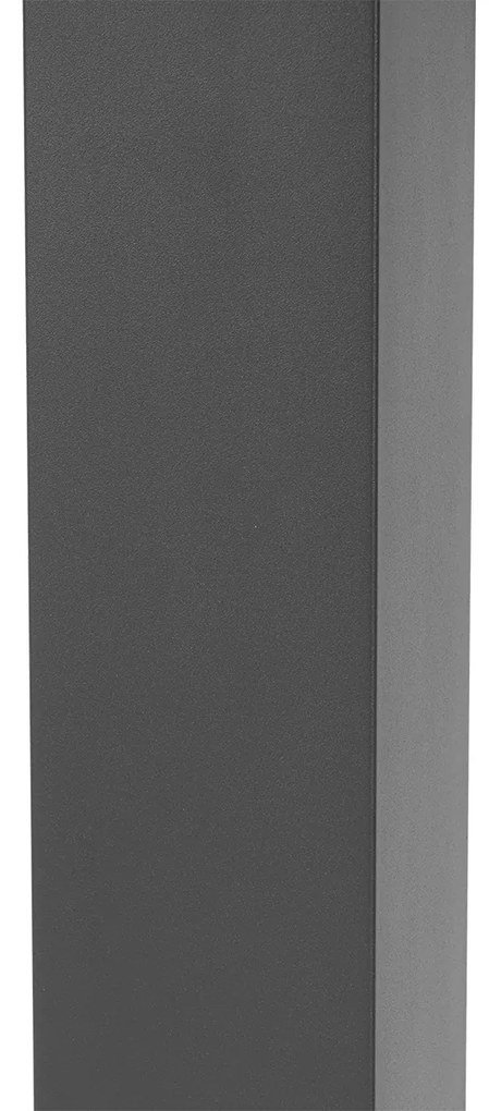 Candeeiro de poste exterior moderno cinzento escuro com fumo 80 cm - Malios Moderno