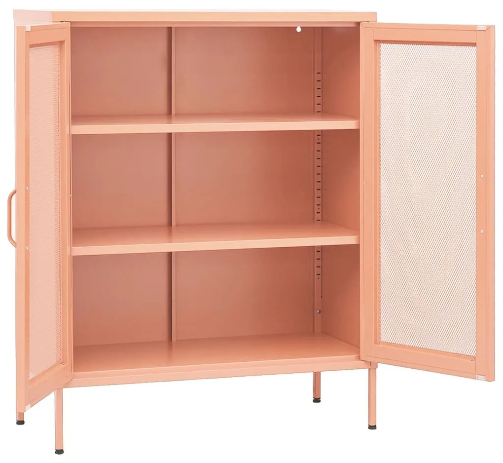 Armário de arrumação aço 80x35x101,5 cm rosa
