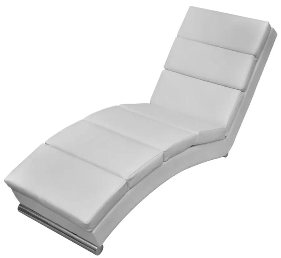 240712 vidaXL Chaise longue couro artificial branco