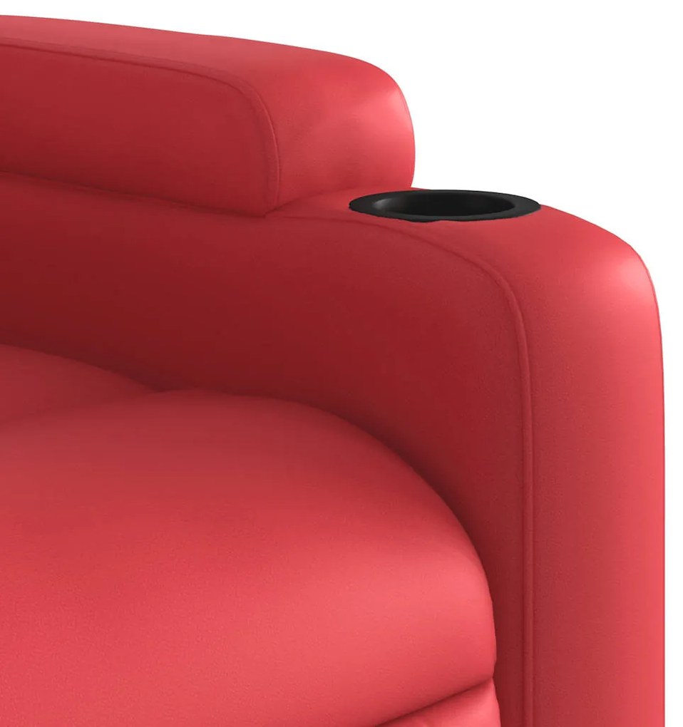 Poltrona reclinável couro artificial vermelho