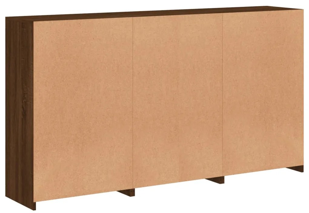 Aparador com luzes LED 181,5x37x100 cm carvalho castanho