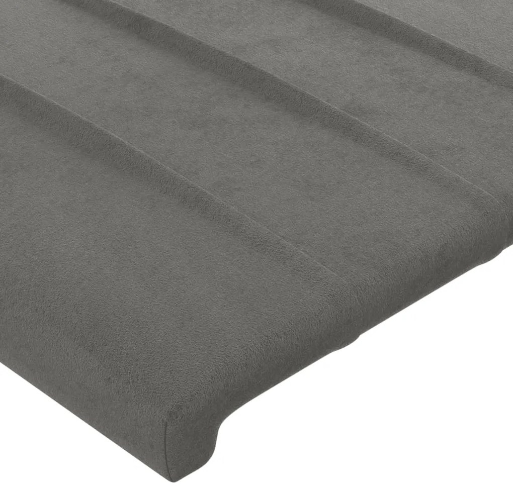 Cabeceira cama c/ luzes LED veludo 163x16x118/128cm cinza-claro