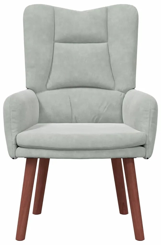 Poltrona Relaxante VidaXL em Veludo Cinza Claro