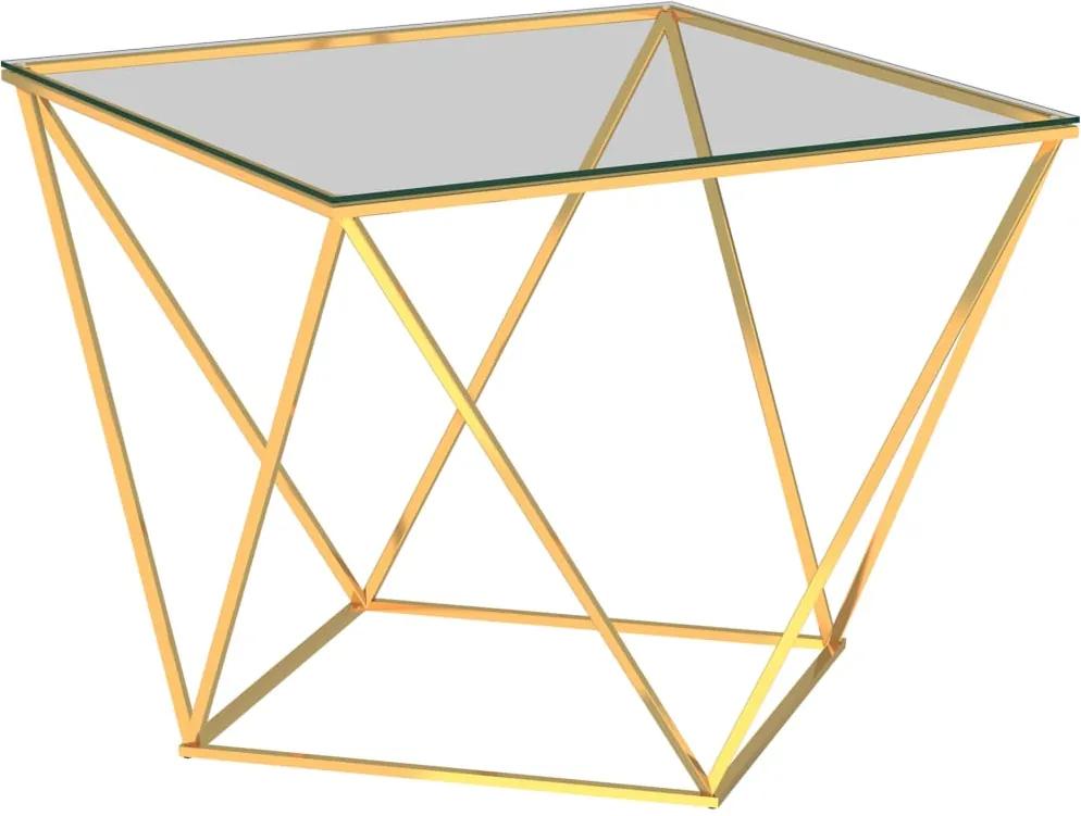 Mesa de centro 80x80x45 cm aço inoxidável dourado