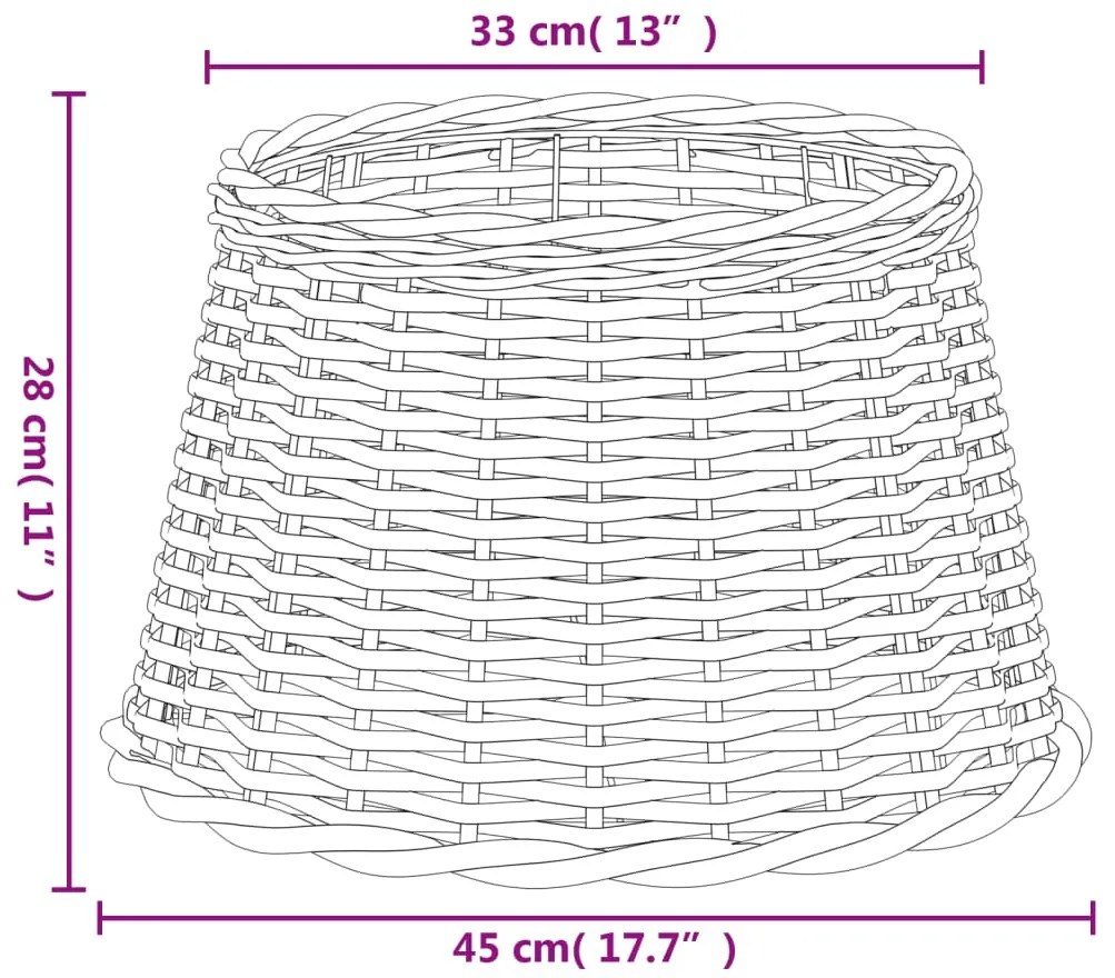 Abajur Ø45x28 cm vime castanho