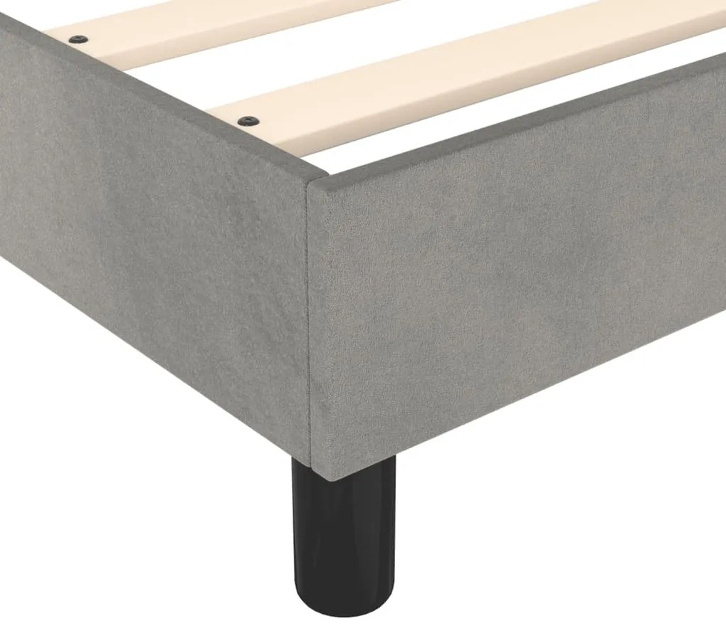 Estrutura de cama sem colchão 140x190 cm veludo cinzento-claro