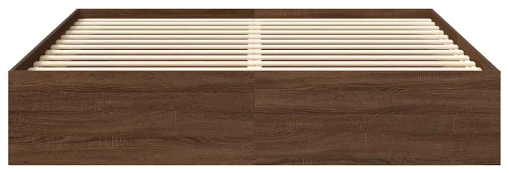 Estrutura de cama super king size 180x200 cm carvalho castanho