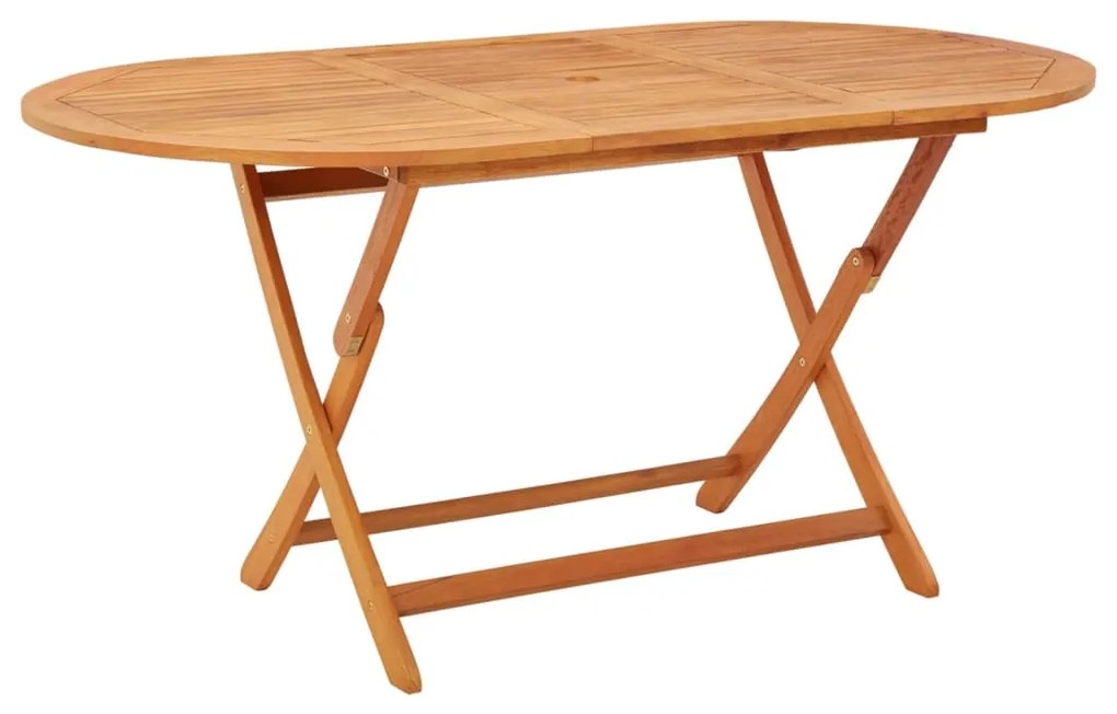 312454 vidaXL Mesa de jardim dobrável 160x85x75 cm madeira eucalipto maciça