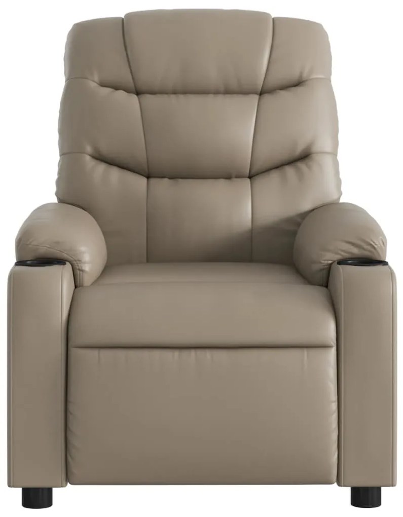 Poltrona de massagens reclinável couro artificial cappuccino