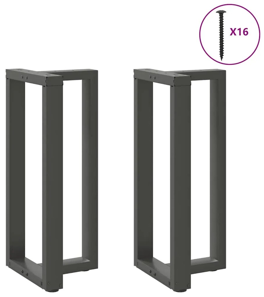 vidaXL Pés para mesa de bar em forma de T, 2 peças, antracite, 40x35x(90-91) cm, aço