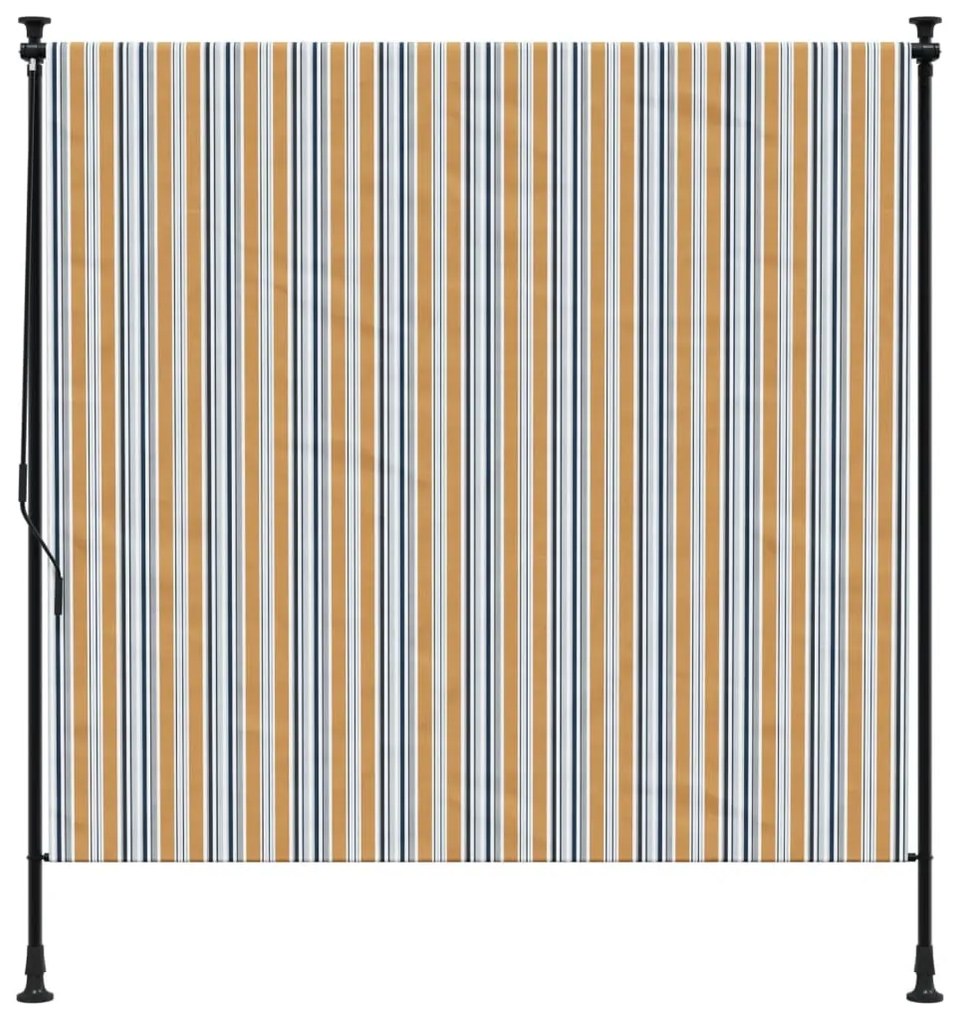 Estore de rolo exterior 150x270 cm tecido/aço amarelo e branco