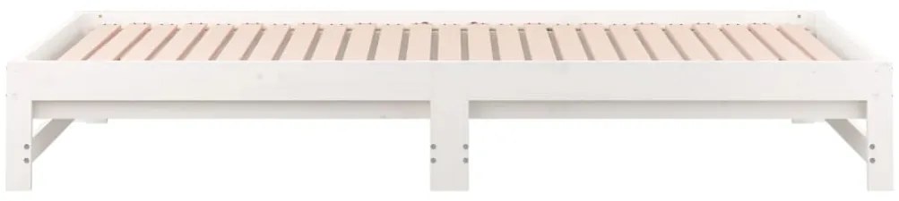 Estrutura sofá-cama de puxar 2x(90x190) cm pinho maciço branco