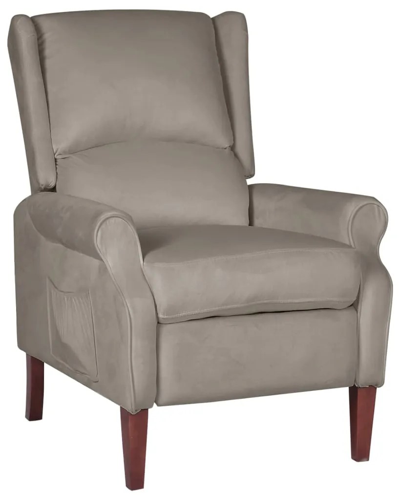 vidaXL Poltrona reclinável veludo cinzento-claro