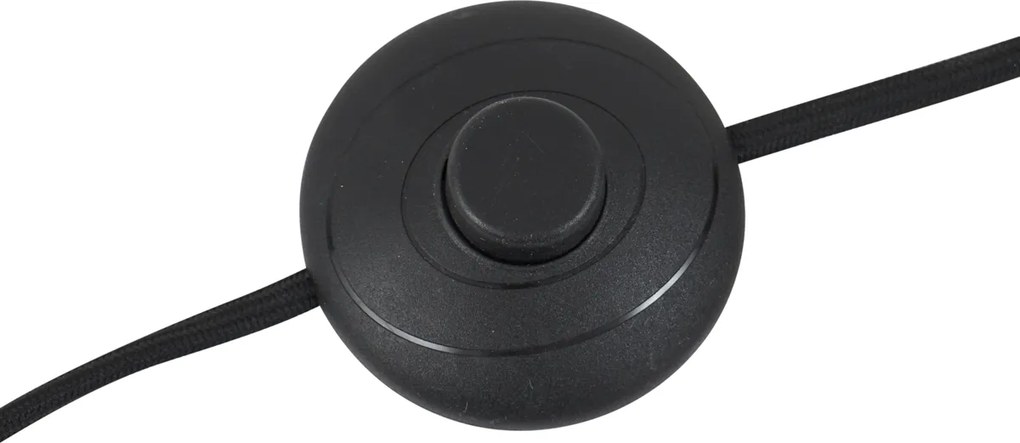 Candeeiro de pé retro preto com vidro verde - Denise