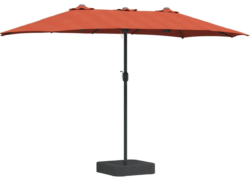 vidaXL Guarda-sol de Jardim Terracota 385 x 209 x 244 cm Poliéster